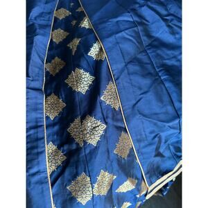 Elegant Navy Blue & Gold Indian Gown – Perfect for Weddings & Festive Events
